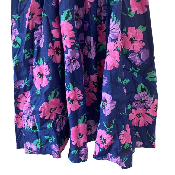 Jodi Schwartz For Bill Berman California RETRO Vintage Midi Tea Dress 80s 7/8 SM - Picture 11 of 15